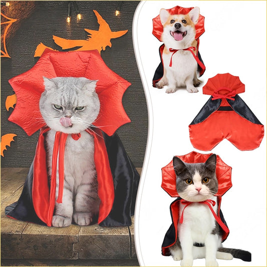 Capa de Vampiro de Halloween para Cães e Gatos